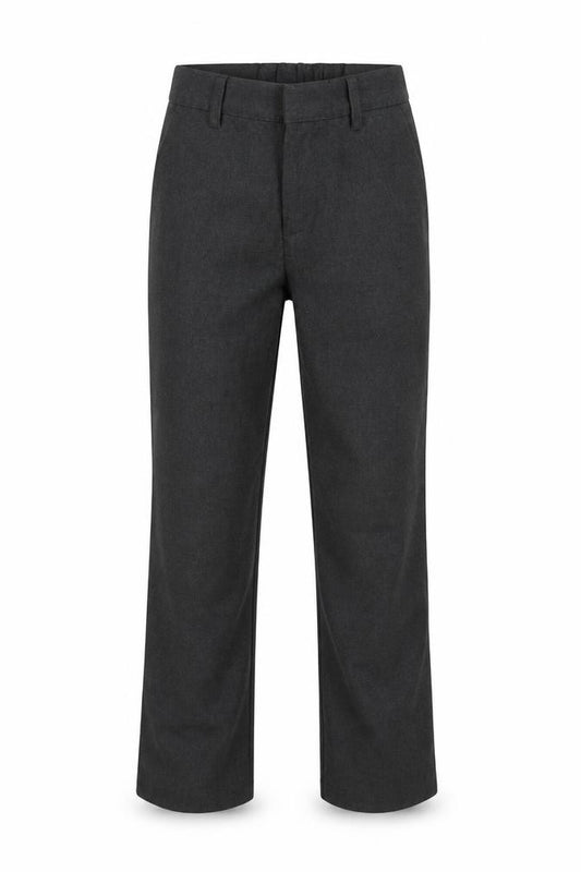 Front view of Marks & Spencer boys’ grey dress pants trousers, size 6-7, years