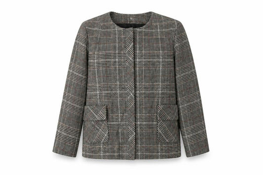 Front view of Next women’s grey check jacket blazer, size L