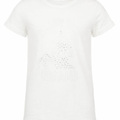 Primark Girls White   Basic T-Shirt Size 9-10 Years  - FOLLOW YOUR DREAMS