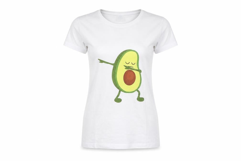 Front view of Preworn women’s white basic t-shirt, size S, - avacardo