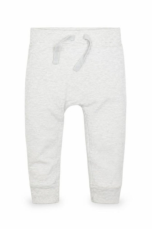 Front view of George Baby Grey Striped Jogger Trousers, size 9-12, Months