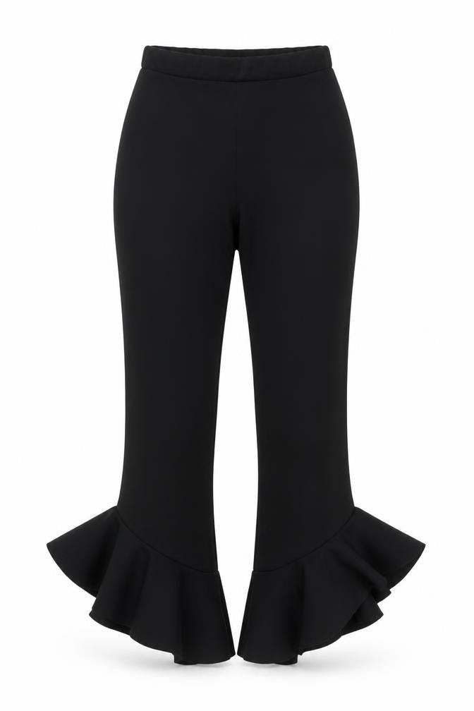 Front view of Quiz women’s black trousers, size UK 6, 26-inch leg
