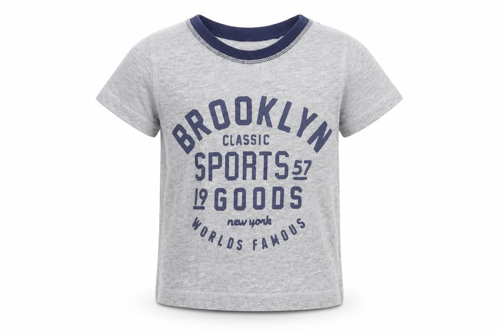 Front view of George boys’ grey basic t-shirt, size 3-4, years