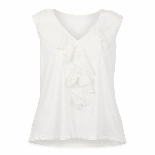 Front view of H&M women’s white basic blouse, size L