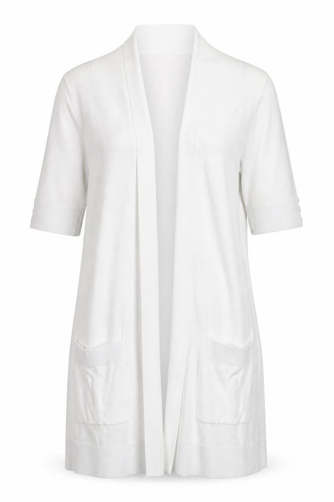 Front view of Wallis women’s white coatigan, size M