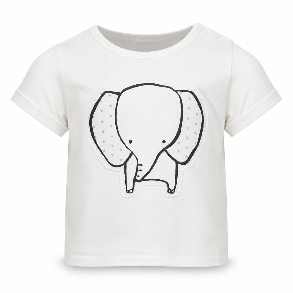 Front view of Next Baby White Basic T-Shirt Size Newborn - Elephant