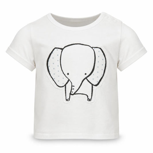 Front view of Next Baby White Basic T-Shirt Size Newborn - Elephant