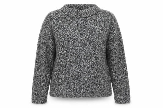 Front view of Topshop women’s grey knit jumper, size UK 12