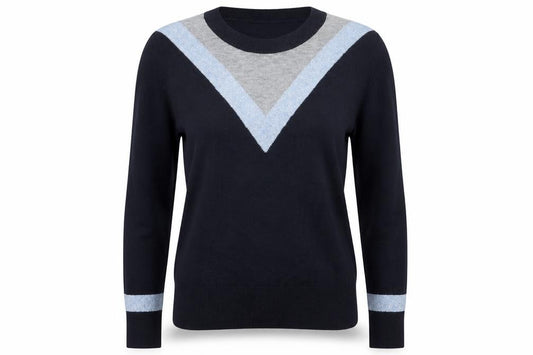 Front view of Principles women’s blue jumper, size UK 10