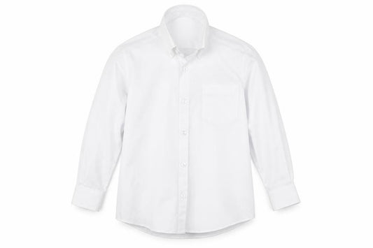 Front view of George boys’ white basic button-up, size 4-5, years
