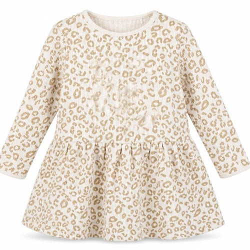 George Girls Beige Animal Print  Skater Dress  Size 2-3 Years