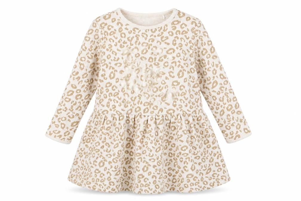 George Girls Beige Animal Print  Skater Dress  Size 2-3 Years
