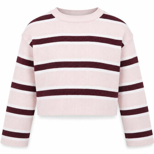 915 Generation Girls Pink Striped  Pullover Jumper Size 10-11 Years  - Cropped