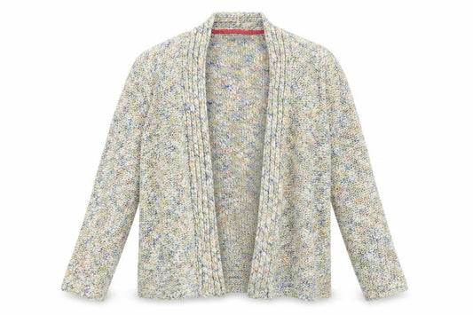 Front view of Marks & Spencer women’s multicoloured herringbone jacket, size UK 16