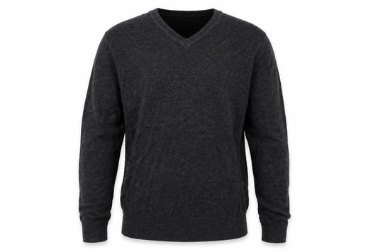 Front view of Easy men’s grey jumper, size M