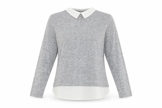 Front view of Atmosphere women’s grey basic blouse, size UK 12