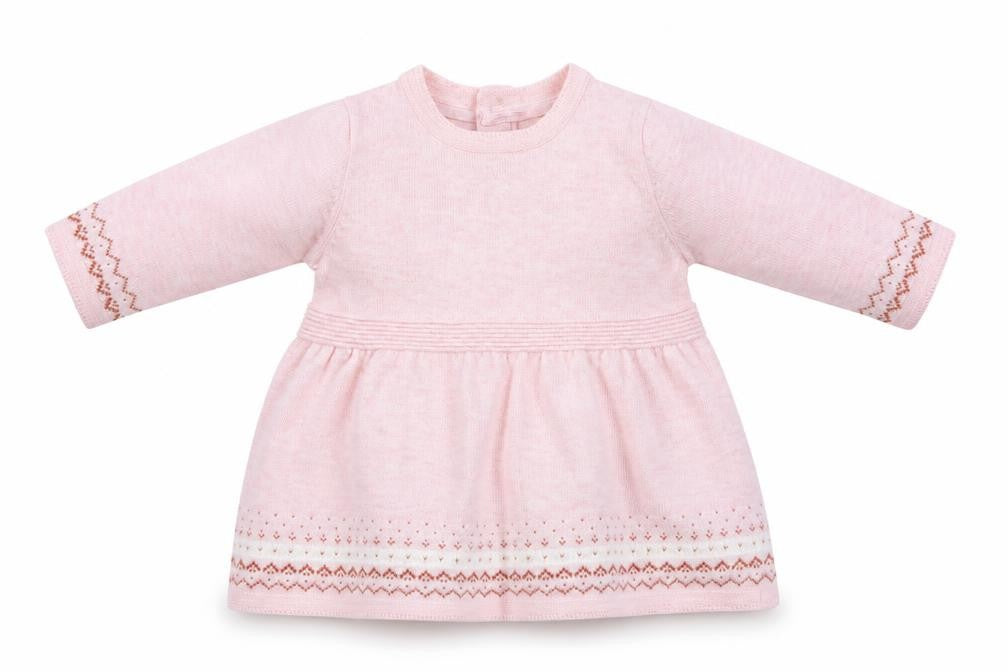 Sainsbury's Girls Pink Fair Isle Knit Pullover Jumper Size 0-3 Months