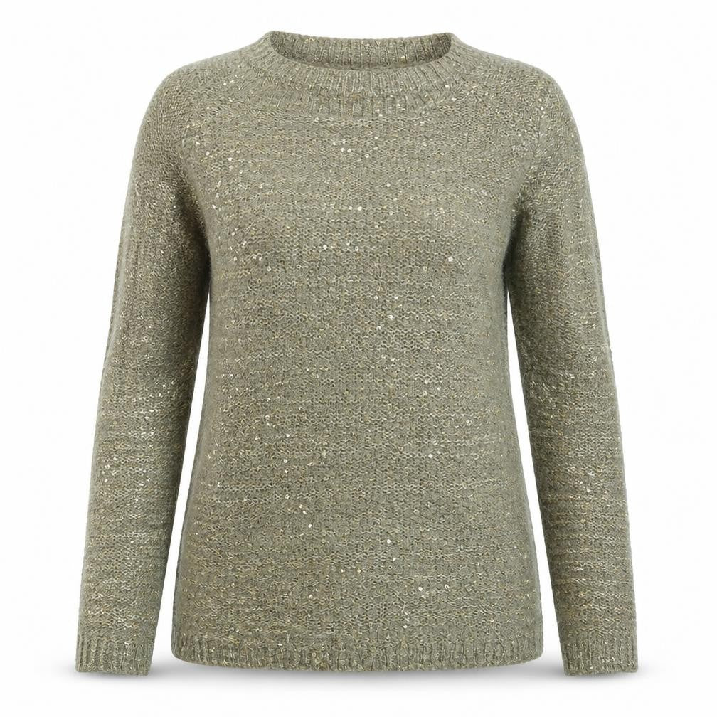 Front view of Atmosphere women’s beige knit jumper, size UK 14