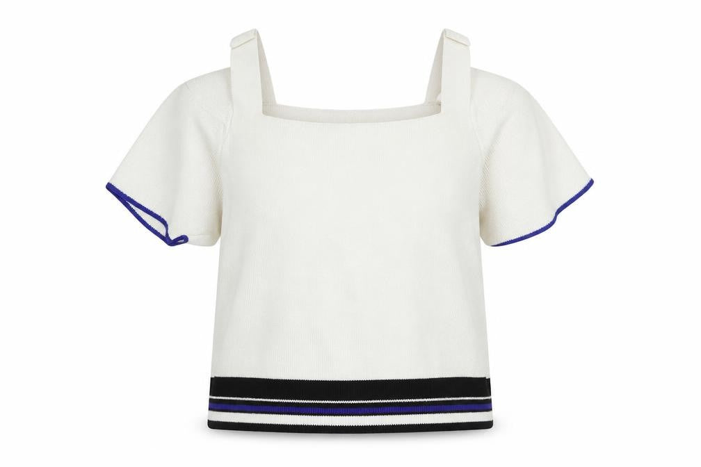 New Look Girls White Striped  Pullover Jumper Size 12-13 Years