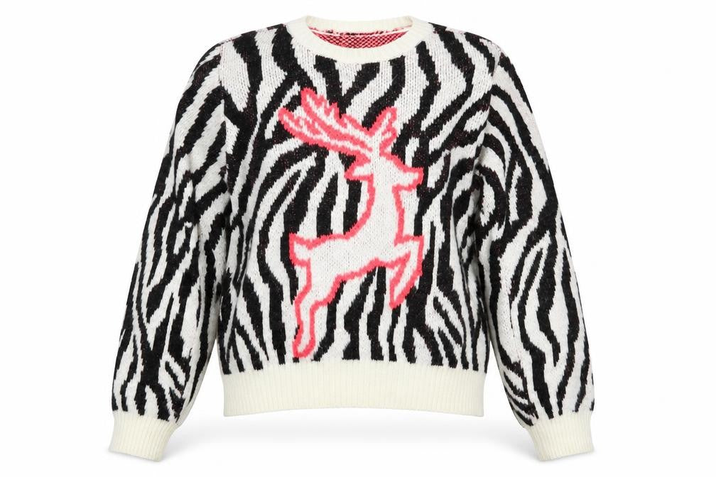Primark Womens Ivory Animal Print Knit Pullover Jumper Size 10  - Unicorn