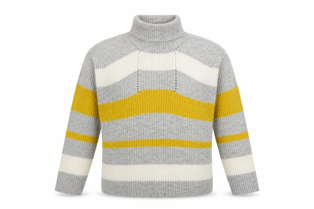 Front view of Matalan women’s multicoloured striped knit jumper, size M