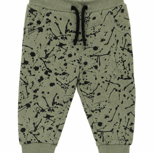 fred and flo Boys Green Geometric  Jogger Trousers Size 6-9 Months