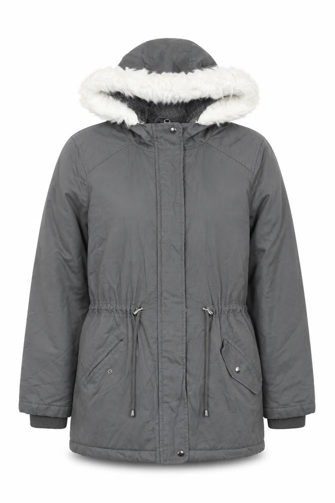 Oasis Womens Grey Parka Coat Size S