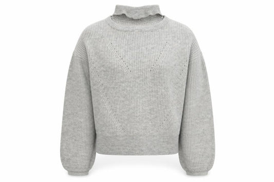 Front view of Primark women’s grey knit jumper, size UK 12