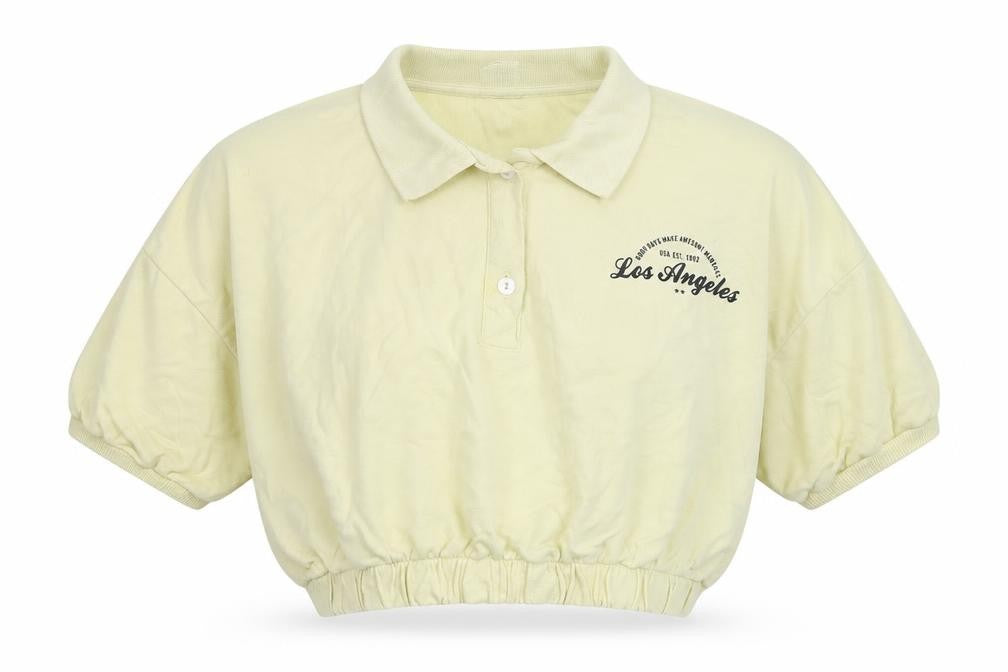 Zara Girls Yellow   Cropped Polo Size 13-14 Years