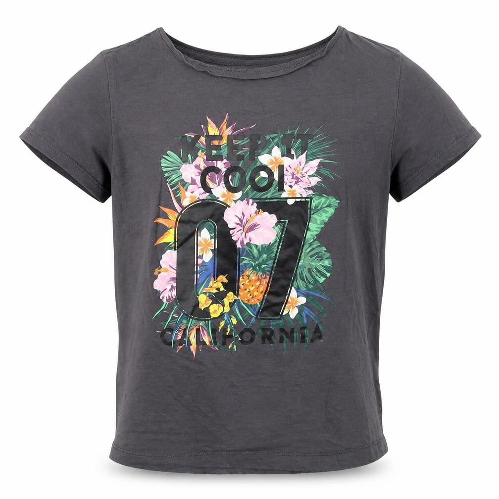 Front view of H&M boys’ grey basic t-shirt, size 11-12, years