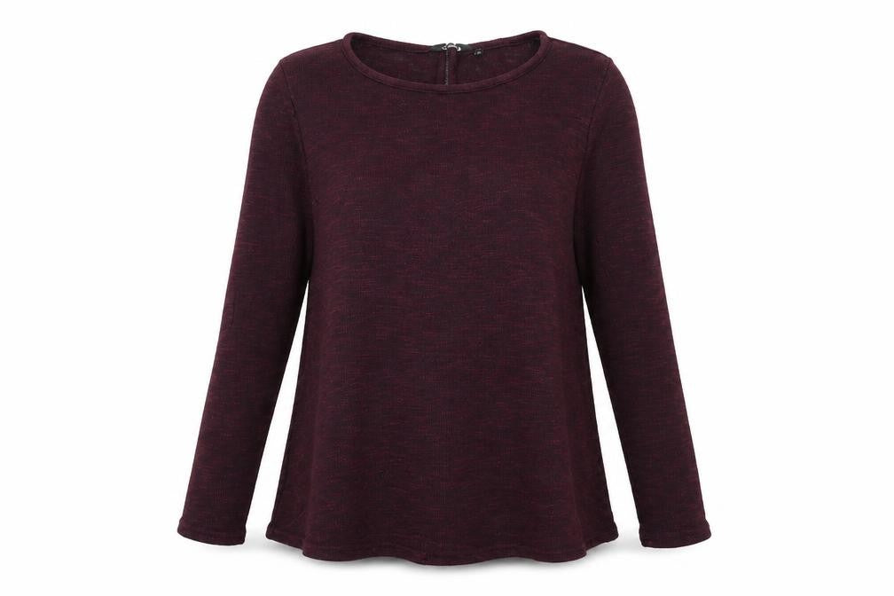 Front view of New Look women’s brown knit jumper, size UK 12