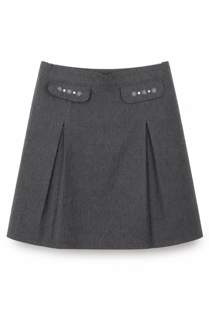 M&S Girls Grey   Flare Skirt Size 9-10 Years