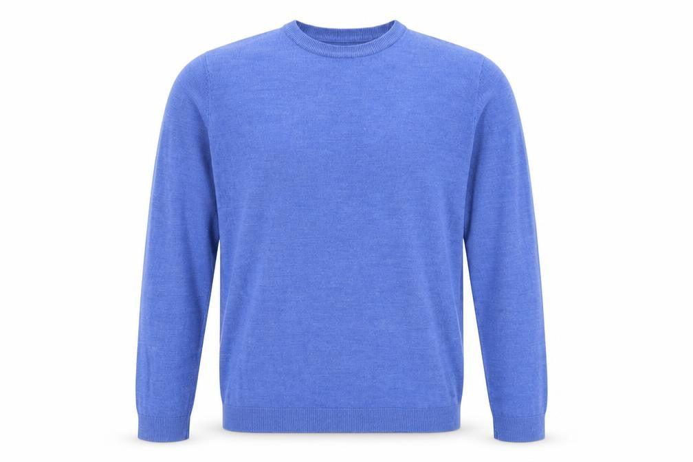 Front view of BHS men’s blue pullover sweatshirt, size L