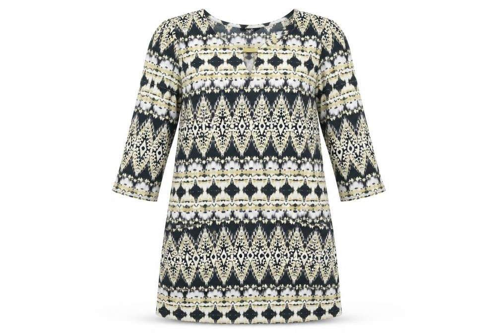 Front view of Wallis women’s multicoloured geometric slip dress, size M