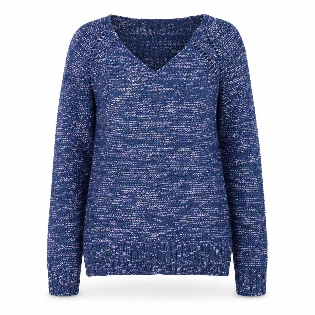 Front view of Papaya women’s blue jumper, size M