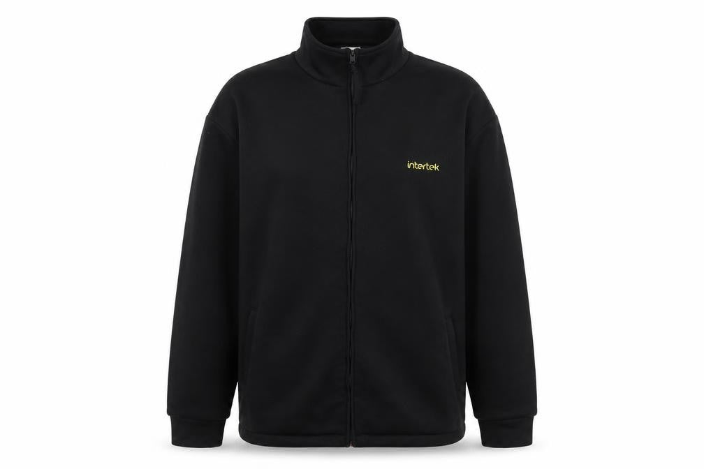 Front view of Alexandra men’s black full zip jumper, size XL
