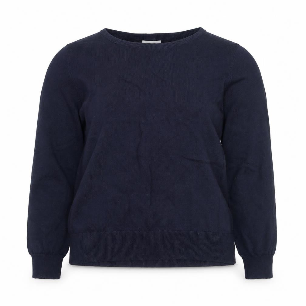 Front view of H&M women’s blue knit jumper, size M