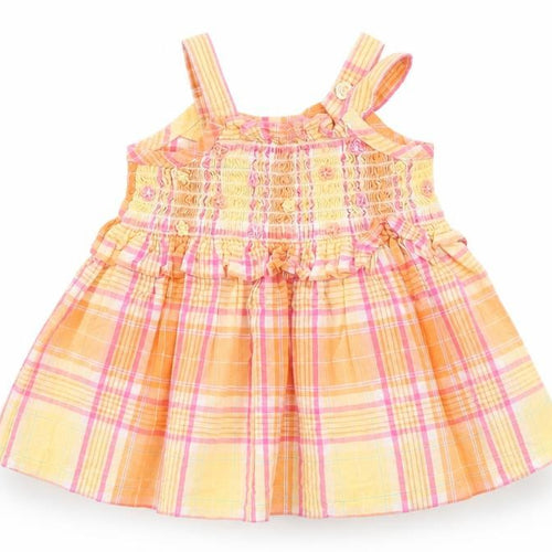 Marks and Spencer Girls Multicoloured Check  Tank Dress  Size 0-3 Months