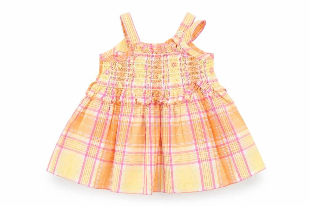 Marks and Spencer Girls Multicoloured Check  Tank Dress  Size 0-3 Months