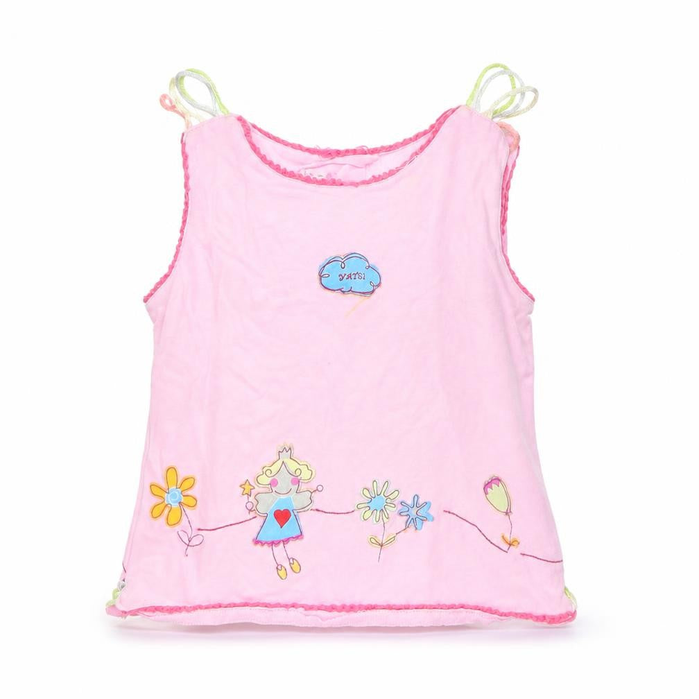 Front view of Yatsi girls’ pink basic tank, size 4, years