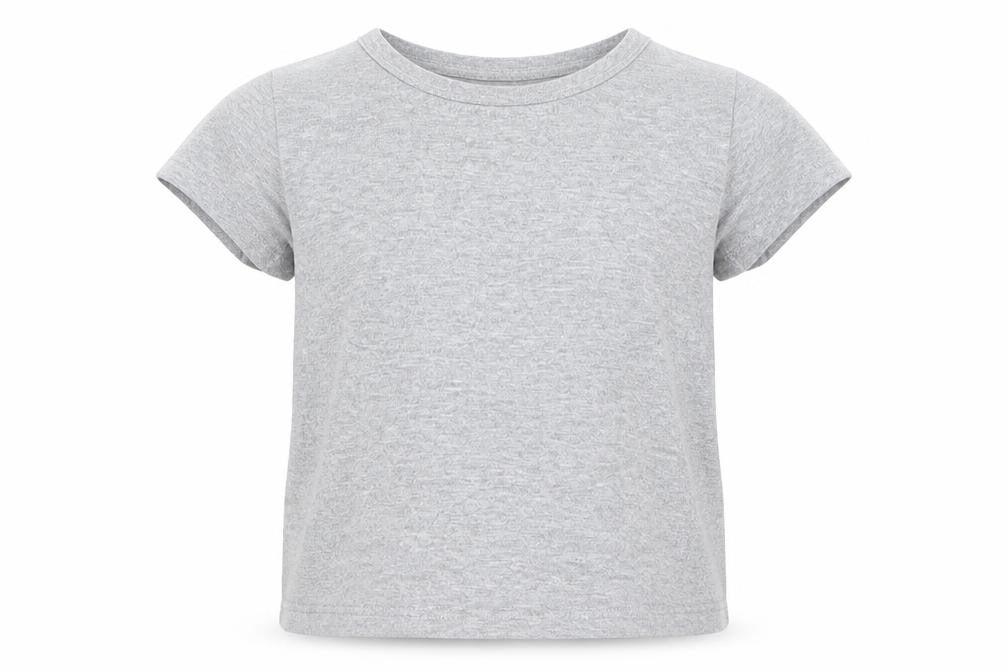 Front view of George girls’ grey basic t-shirt, size 4-5, years