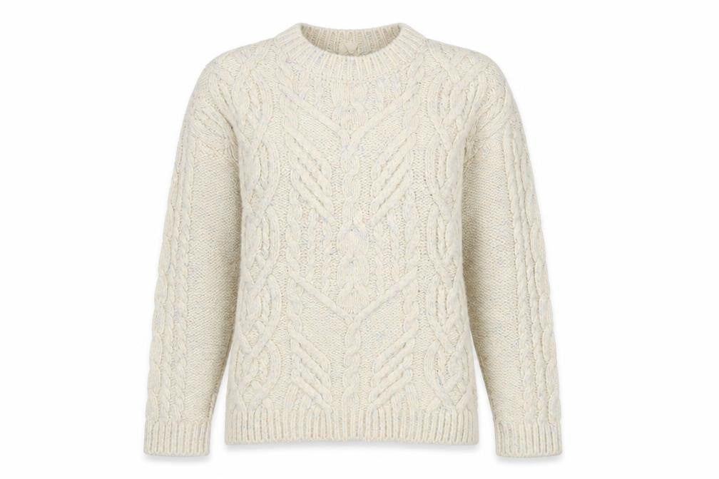 Front view of Falmer Heritage women’s beige jumper, size M