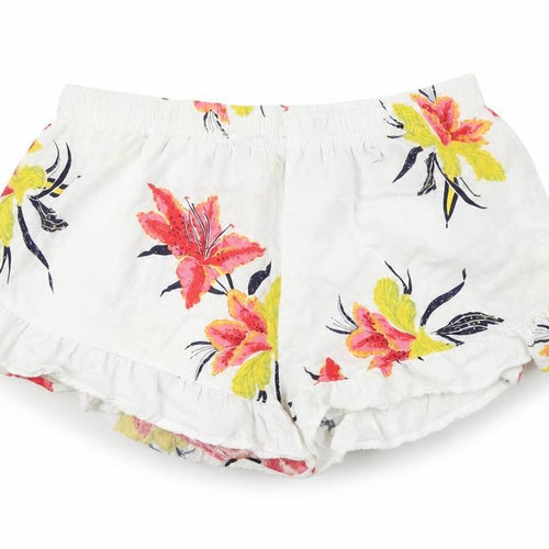 Women's Secret  Womens White Floral  Sweat Shorts Size S