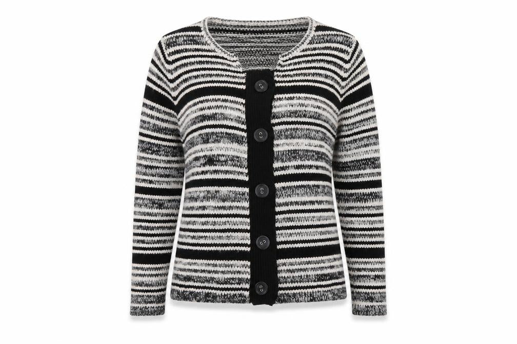 arista Womens Grey Geometric  Cardigan Jumper Size 14