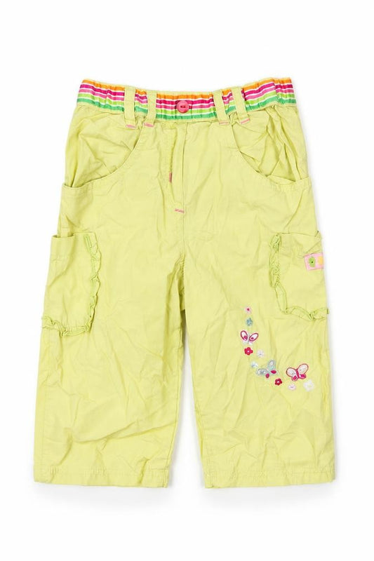 Front view of In style girls’ green floral cargo trousers, size 12-18, months
