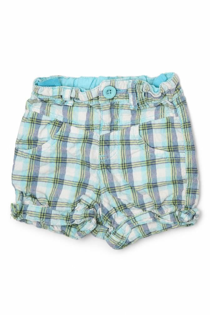 Cherokee Boys Blue Check  Cropped Trousers Size 12-18 Months
