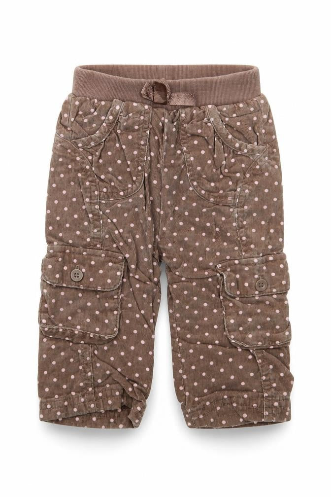 George Girls Black Polka Dot  Cargo Trousers Size 6-9 Months