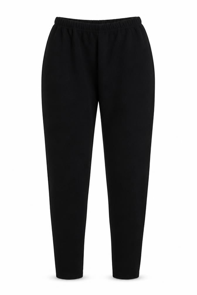 Front view of Preworn women’s black trousers, size S, 30-inch leg