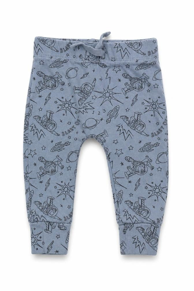 George Baby Blue Geometric  Jogger Trousers Size 3-6 Months