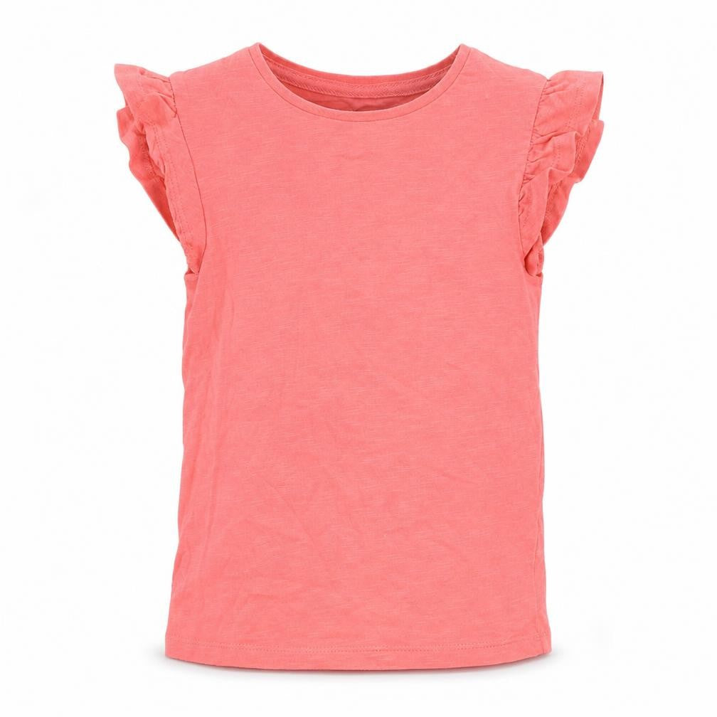 Front view of F&F girls’ red basic t-shirt, size 5-6, years